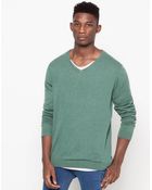 Pull&Bear Basic V Neck Jersey - Lyst