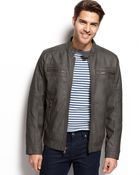 Calvin Klein Faux Leather Moto Jacket - Lyst