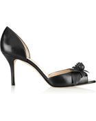Oscar de la Renta Flora Leather Pumps - Lyst