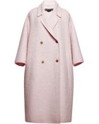 Rochas Pink Double Wool Mohair Coat - Lyst