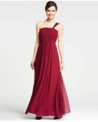Ann Taylor Silk Georgette One Shoulder Gown - Lyst