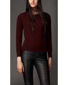 Burberry Crew Neck Cashmere Sweater - Lyst