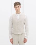 Zara Linen Suit Waistcoat with Ecru Contrast - Lyst