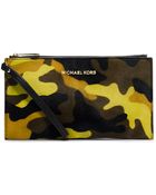 MICHAEL Michael Kors Bedford Hair Calf Large Zip Clutch - Lyst