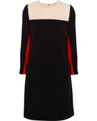 Victoria, Victoria Beckham Color-Block Crepe Dress - Lyst