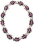 Lagos Fluted Pave Pink Sapphire Link Collar Necklace - Lyst