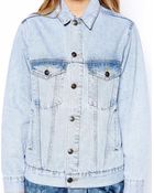 Asos Exclusive Light Wash Oversized Denim Jacket - Lyst