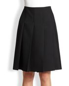 Marc Jacobs Pleated Wool-Blend A-Line Skirt - Lyst