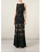 Elie Saab Beaded Embellished Sheer Gown - Lyst