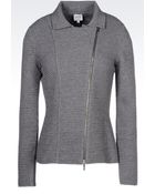 Armani Collezioni Jacket In Wool With Shirt Collar - Lyst