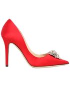 Jimmy Choo 100Mm Manda Silk Satin Pumps - Lyst
