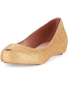 Melissa Ultragirl Iii Glitter Slipon Shoe Gold - Lyst