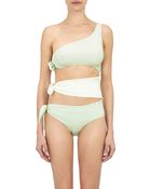 Lisa Marie Fernandez One-Shoulder Side-Tied Swimsuit - Lyst