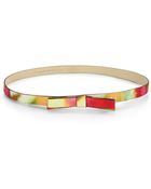 Kate Spade Skinny Printed Leather Bow Belt - Lyst