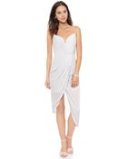 Zimmermann Silk Plunge Draped Dress Mist - Lyst