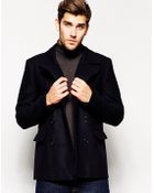 Asos Peacoat In Wool - Lyst