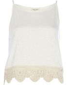 River Island Cream Crochet Hem Cami Top - Lyst