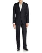 Saks Fifth Avenue Black Slim-Fit Solid Wool Suit - Lyst