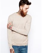 Asos Crew Neck Sweater in Cotton - Lyst