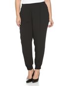 Eileen Fisher Silk Crepe Zip-Cuff Pants, Black - Lyst