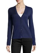 Michael Kors V-Neck Cashmere Cardigan - Lyst