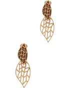 Oscar de la Renta Leaf Earrings - Lyst