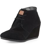 Toms Suede Desert Wedge Boot - Lyst