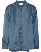 Band of Outsiders Silk-Satin Shirt - Lyst