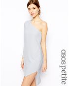 Asos One Shoulder Crepe Dress with Asymmetric Hem - Lyst