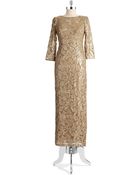 Alex Evenings Sequin And Lace Gown - Lyst