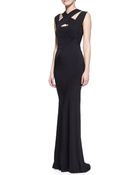 Donna Karan New York Longsleeve Crossneck Jersey Gown - Lyst