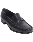 Prada Black Leather Penny Loafers - Lyst