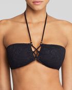 Ralph Lauren Polo Crochet Lace Up Bandeau Bikini Top - Lyst