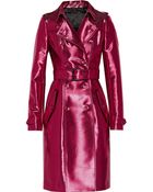 Burberry Prorsum Metallic Gabardine Trench Coat - Lyst