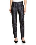 Carolina Herrera Jacquard Slim-Leg Pants - Lyst