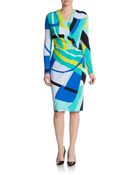 Josie Natori Abstract-Print Jersey Dress - Lyst
