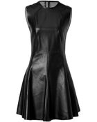 Neil Barrett Leather Fit And Flare Dress - Lyst