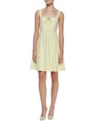 Diane von Furstenberg Henna Diamond-Print Dress With Corset Bodice - Lyst