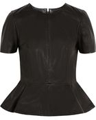 McQ by Alexander McQueen Leather Peplum Top - Lyst