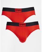 Emporio Armani 2 Pack Briefs In Stretch Cotton - Lyst