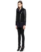 Mackage Leita Black & Navy Winter Down Coat With High Collar - Lyst