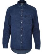 River Island Mid Wash Classic Denim Shirt - Lyst