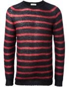 Roberto Collina Striped Open Knit Sweater - Lyst