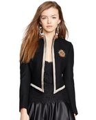 Polo Ralph Lauren Metallic-Trim Cropped Military Jacket - Lyst