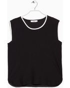 Mango Contrast Trim Top - Lyst