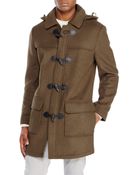 Hart Schaffner Marx Green Hooded Toggle Overcoat - Lyst