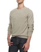 Vince Elbow-Patch Crewneck Sweater - Lyst
