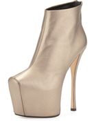 Giuseppe Zanotti Leather High-Heel Platform Bootie - Lyst