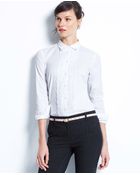 Ann Taylor Scalloped Button Down Shirt - Lyst
