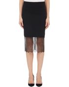 Barneys New York Lace Hem Pencil Skirt - Lyst